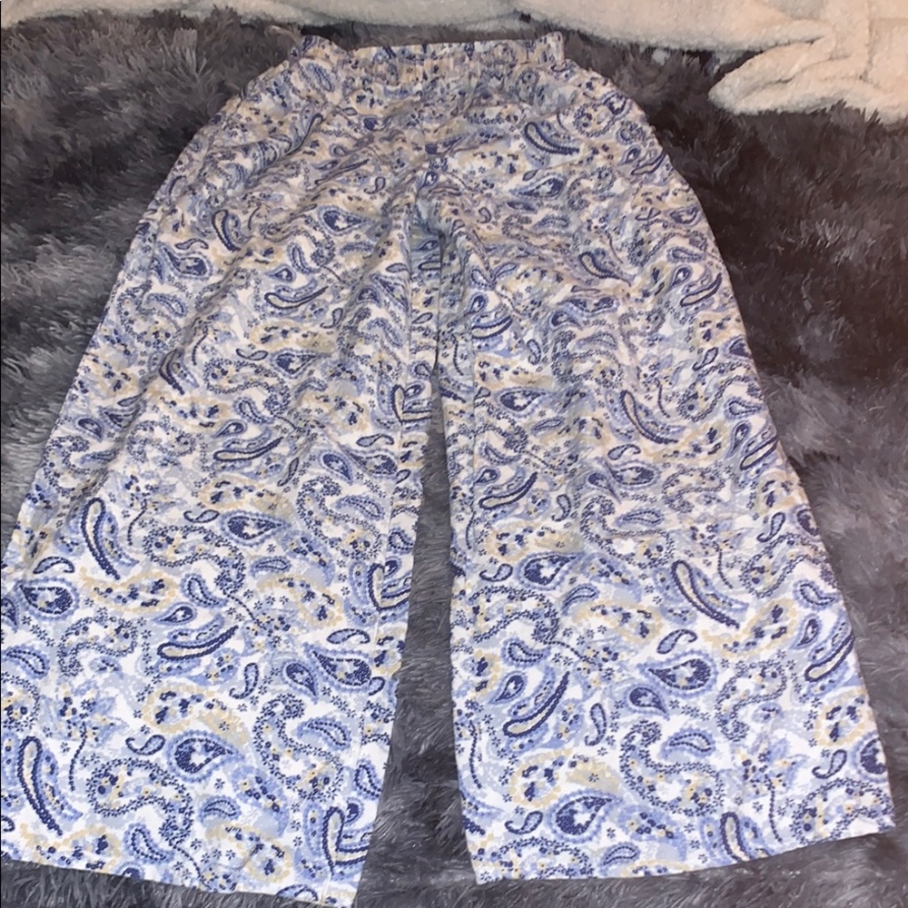 Midnight sky-Paisley Print Wide-Leg pajama pants S